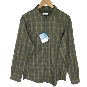 NWT COLUMBIA Men’s Silver Ridge Lite Green Plaid Rollup Sleeve Shirt